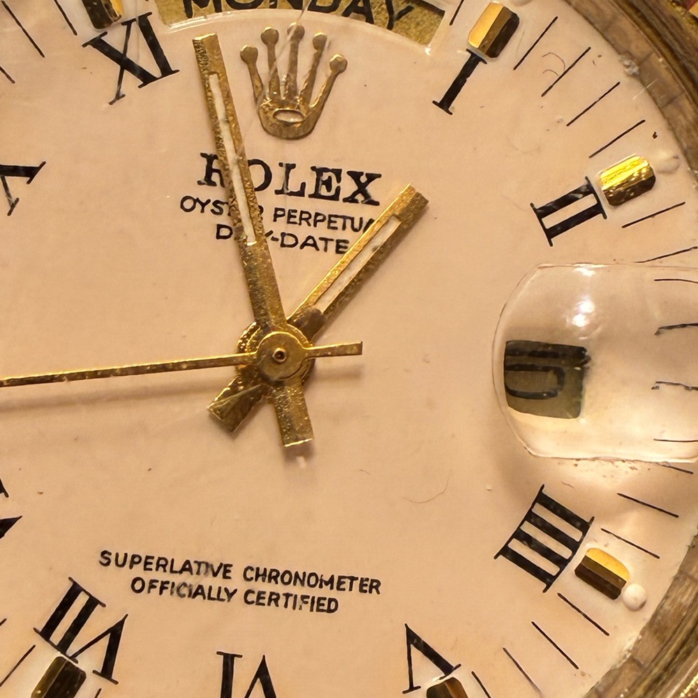 Rolex Day-Date Gold and White Dial Watch